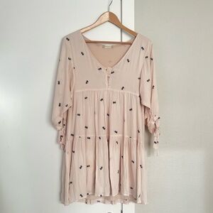 Cutesy Pink Floral Mini Dress